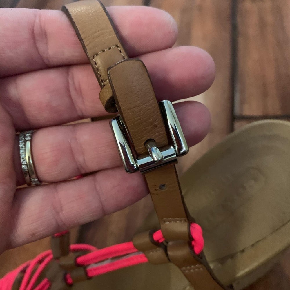 Brand New Hot Pink Coach Wedge Sandals - Picture 4 of 5